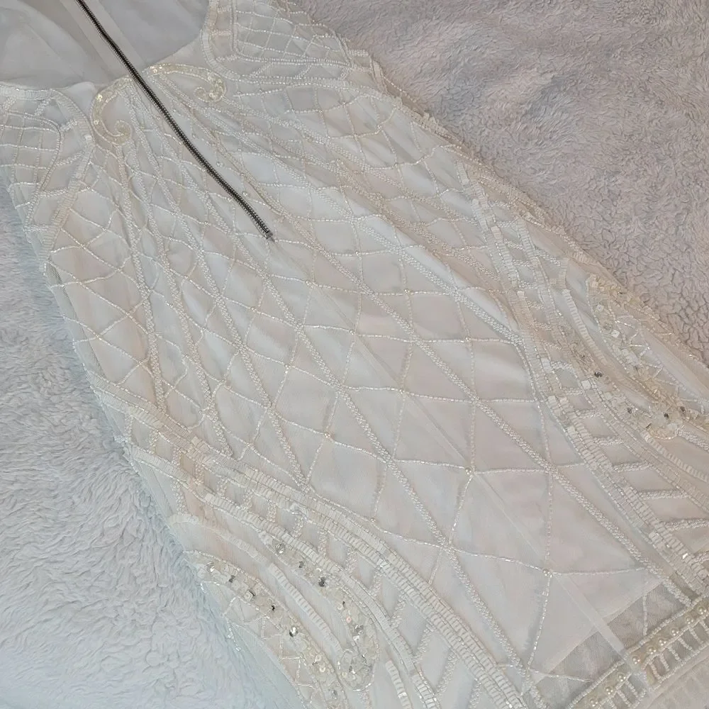 NWT French Connection pearl embellished cage dress - Picture 9 of 13